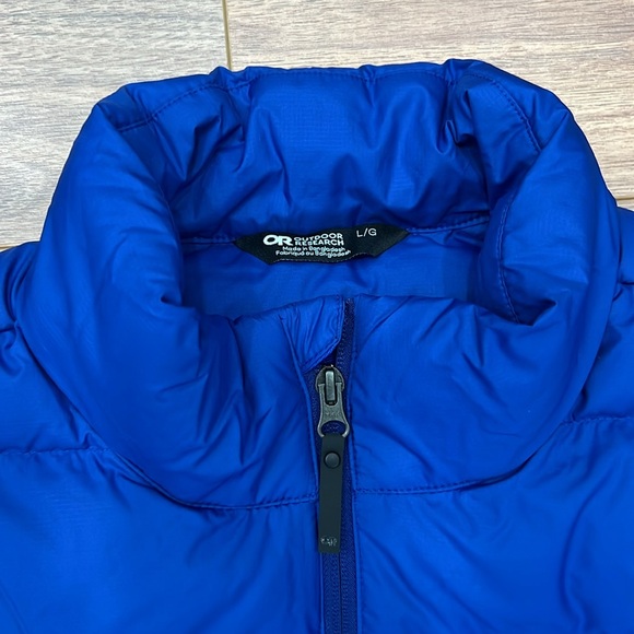 Outdoor Research Coldsnap Down Jacket in Galaxy Blue with Logo Size Large - Picture 3 of 13